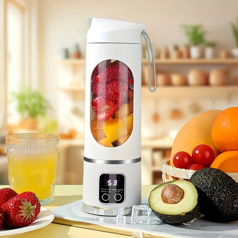 (white)Portable USB Charging Blender & Juicer - Easy to Clean, Suitable for Fruit and Vegetable Drinks, Smoothies - Capacity Ranging from 10.14 oz to 16.91 oz