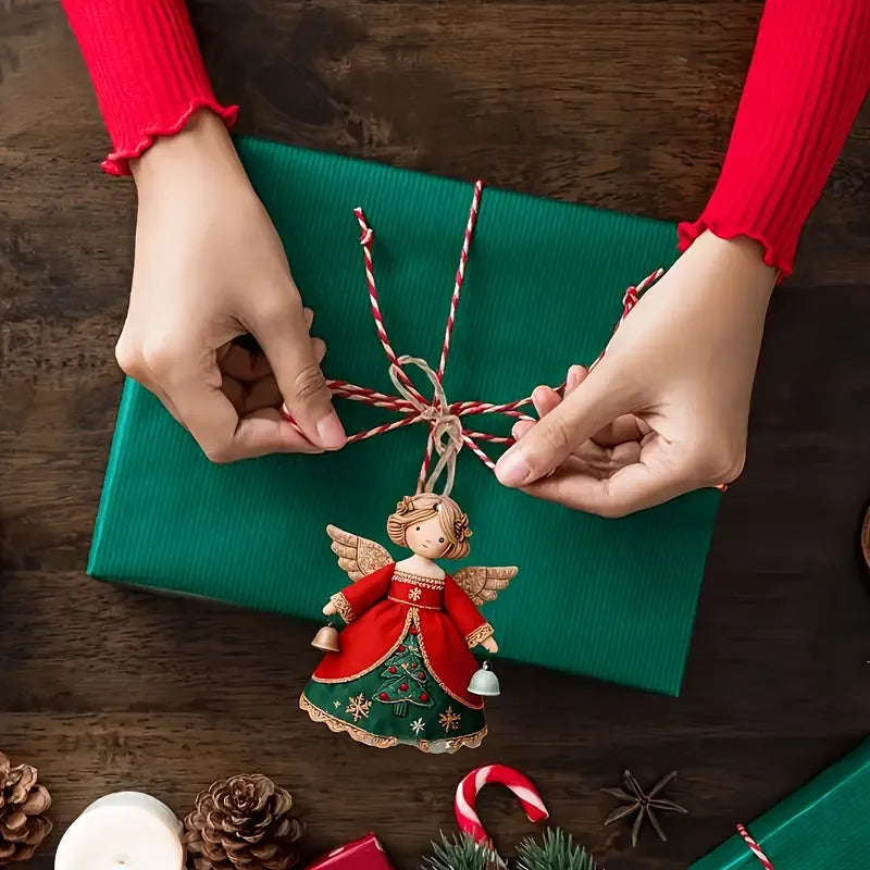 24-Pack Christmas Angel Hanging Ornaments | 2D Flat Pendants to Brighten Your Warm Holiday Atmosphere