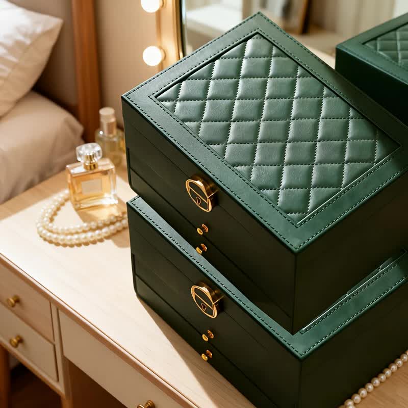 White Multi - layer Jewelry Storage Box: Velvet Lining, Three - layer Zoning, Double - drawer Storage for Accessories