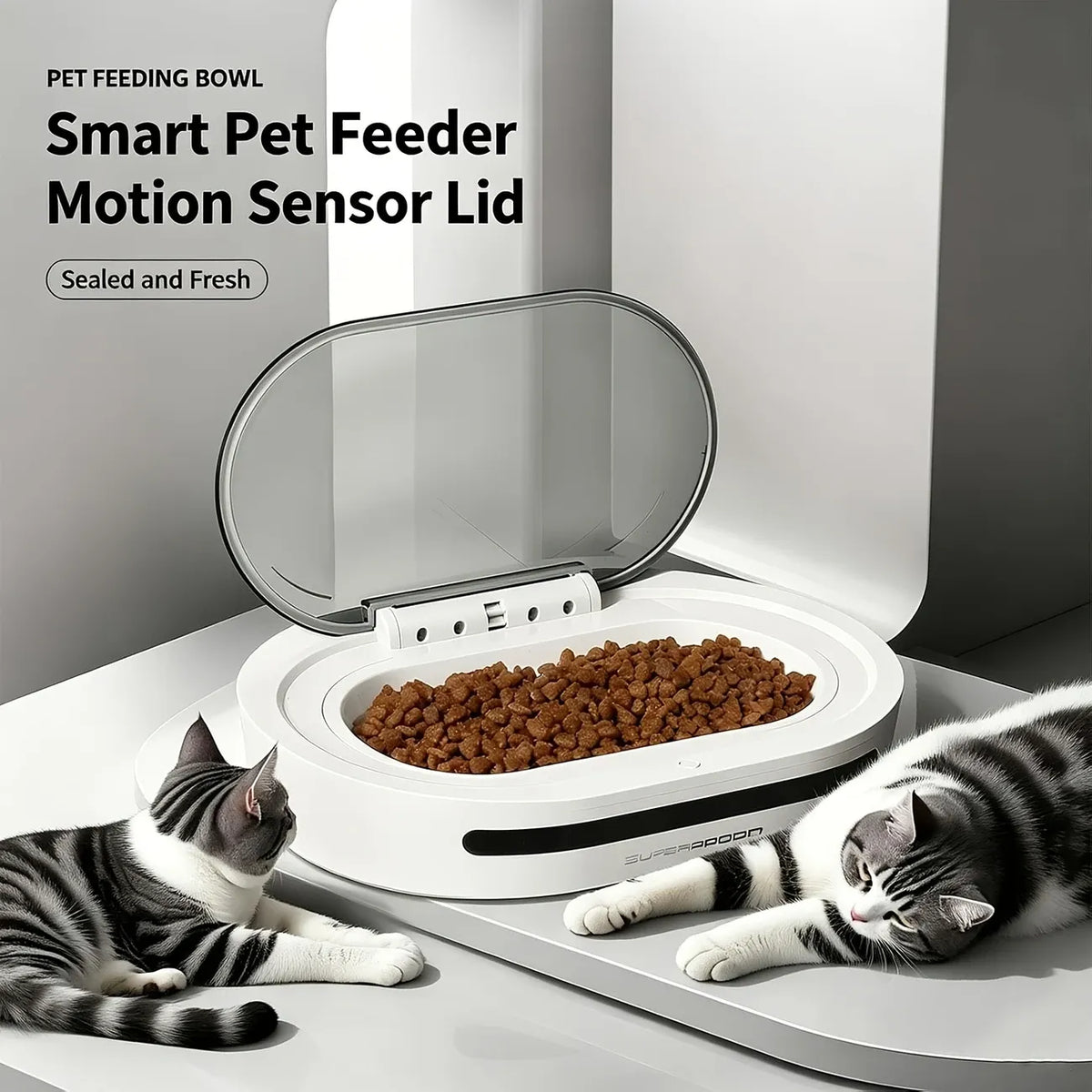Smart Sensor Pet Feeder: 30cm Infrared Auto Open/Close / Airtight Freshness / Dual Power / Detachable Inner Bowl, 300ml Dust & Pest Proof, Worry-Free Feeding!
