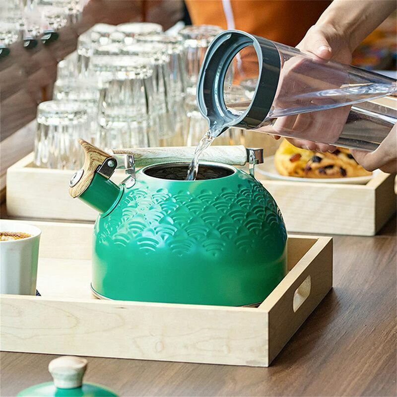Kettle 2.5L Stainless Steel Whistling Kettle for Induction and Gas Stove Wood Stove