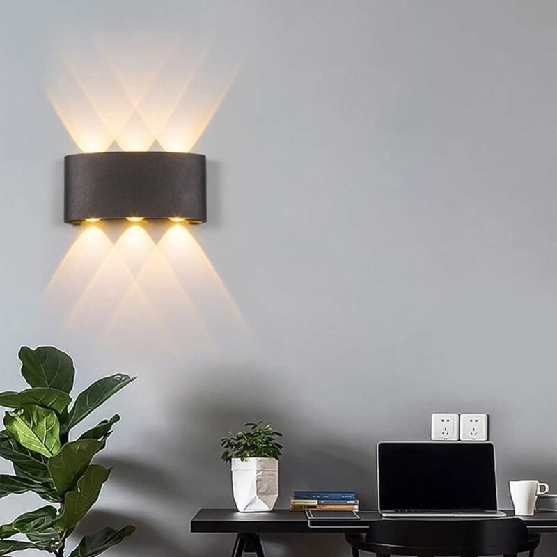 LED Wall Light 6W Aluminum Up Down Waterproof Indoor Outdoor Lamp Warm White