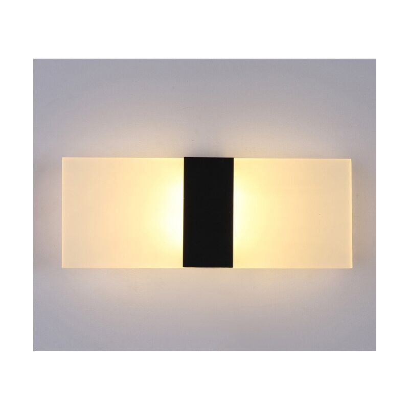 Indoor Wall Lamp 6W Warm White Brushed Black Indoor Wall Lamp AC 85 265, V, Modern Acrylic Light for Hallway, Bedroom, Staircase, 29 x 11 x 4.5mm
