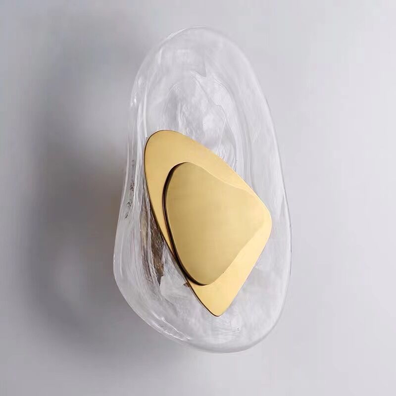 Living Room Wall Lamp Bedroom Bedside Lamp Nordic Light Luxury Study Balcony Wall Post modern Minimalist Crystal Wall Lamp, Gold LED Tri Color Dimming