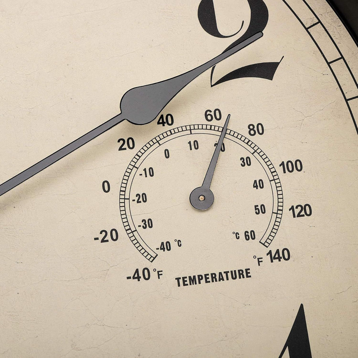 Waterproof Outdoor Wall Clock with Thermometer and Hygrometer, Retro Silent Non-Ticking Battery Operated Quartz Clock for Patio Home Decor, 12 Inch, Bronze