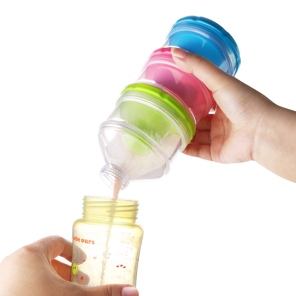 Baby Formula Dispenser, Non-Spill Stackable Formula Dispenser On The Go, Baby & Kids Snack Containers, Formula Container for Travel, BPA Free