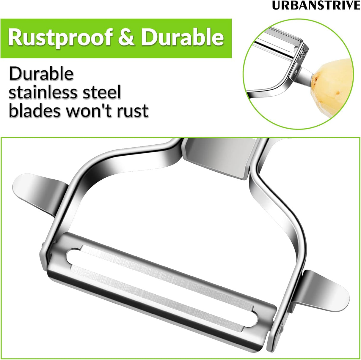 Stainless Steel Y Shaped Vegetable Peelers For Kitchen, Heavy Duty Potato Peeler Hand, Fruit Peeler Veggie Peeler, Kitchen Food Peelers, Comfortable Handle, Dishwasher Safe, Black