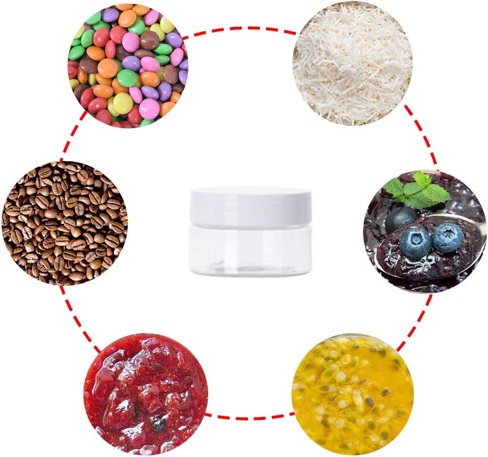 24 Pcs 1oz Plastic Cosmetic Jars,Round Leak Proof Clear Container with Lid,Wide-Mouth Refillable Small Storage Containers for Slime,Cosmetic,Lotion,Candy,Craft
