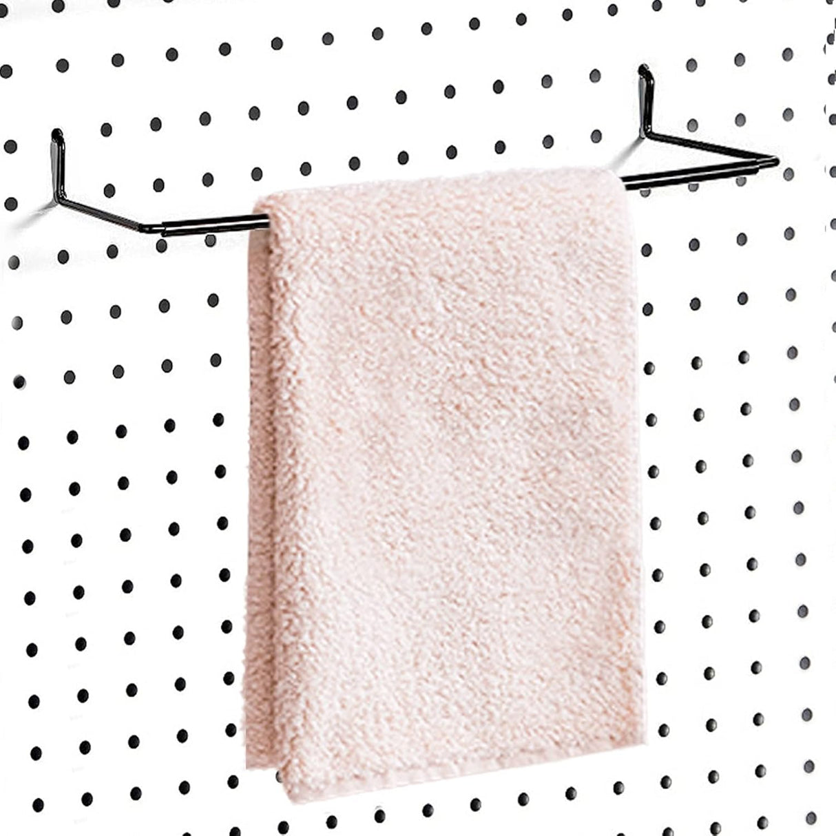 2 Pack Pegboard Towel Holder Pegboard Hooks for Paper Towels, Kitchen Towels, Stickers, Tapes Great Peg Board Organizer Accessories for Workshop, Garage, Kitchen