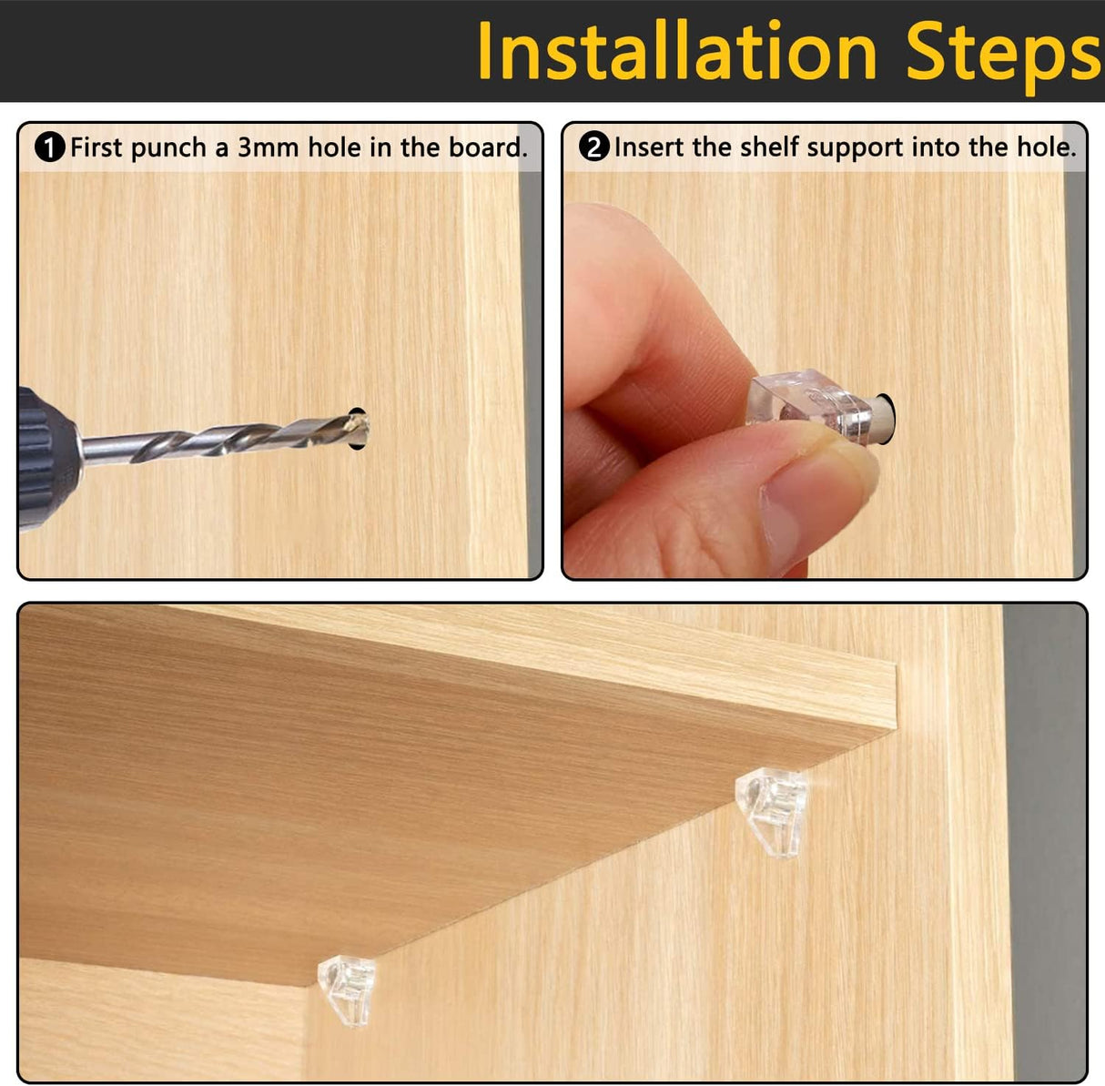 5 Millimeters Shelf Support Peg,Support Cabinet Shelf Pins,Clear Plastic Replacement Peg Cabinet Shelf Supports Pins for Kitchen Furniture Book Shelves Shelf Holder Locking Pins (20 Pieces)