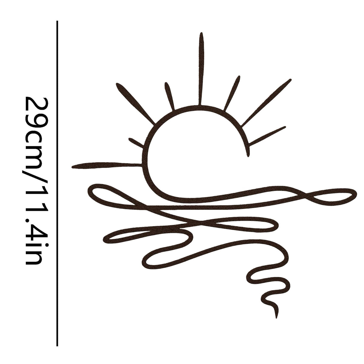 Sun Metal Wall Art Abstract Sunrise Sunset Sign Minimalist Black Line Wall Art Decor Sea Wave Modern Hanging Decor for Living Room Kitchen Bedroom Outdoor Housewarming Gifts 29 cm/11.4 Inch height