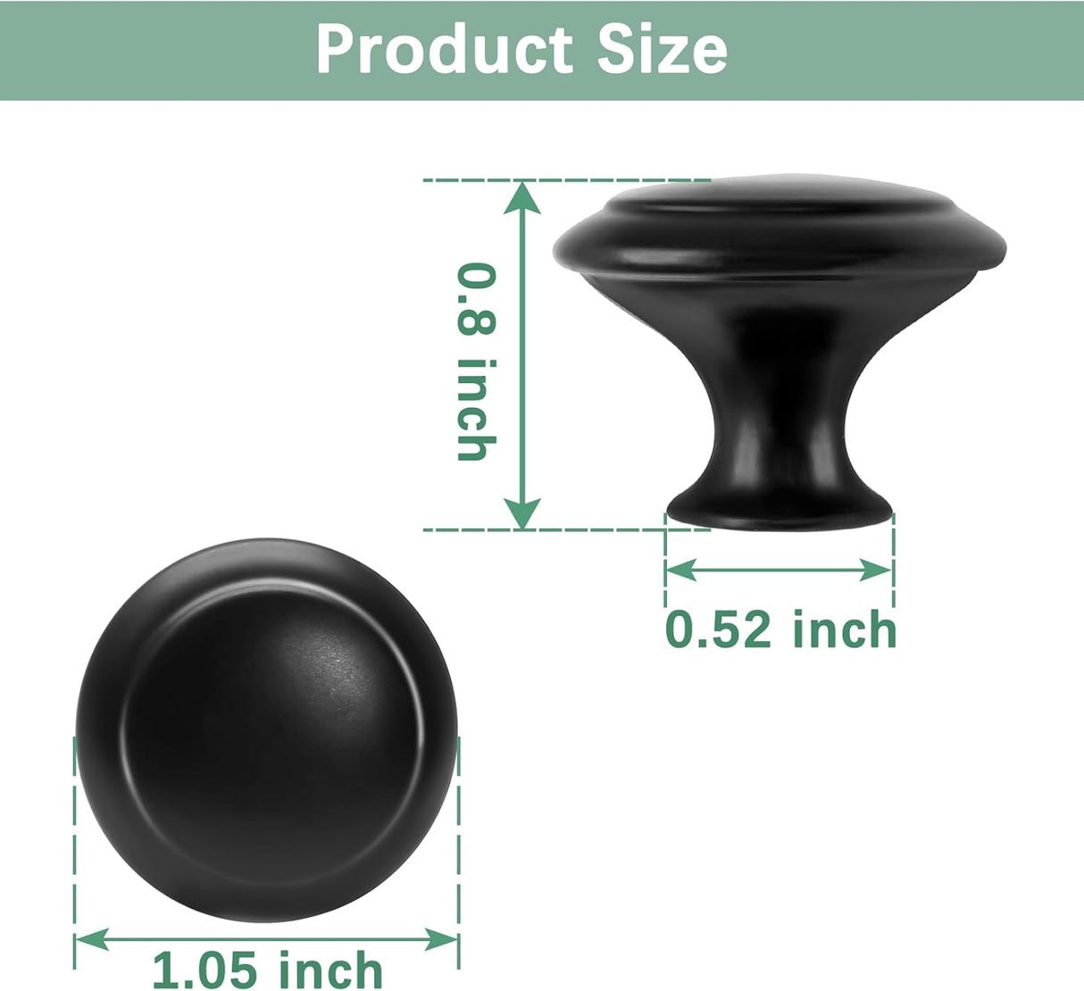 36 Pack Round Cabinet Knobs 1.05 Inch Drawer Pulls with Screws for Kitchen Cabinet Knobs Dresser and Door Handles Knob, Black