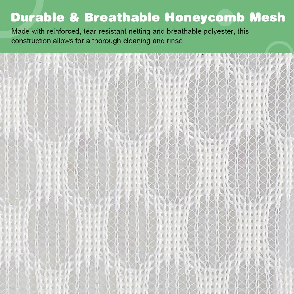 Durable Honeycomb Mesh Laundry Bags, 2 XX-Large 24in x 24in Washing Delicate Bags with Colorful Zipper for Huge Clothes, Curtain, Coverlet, Carpet