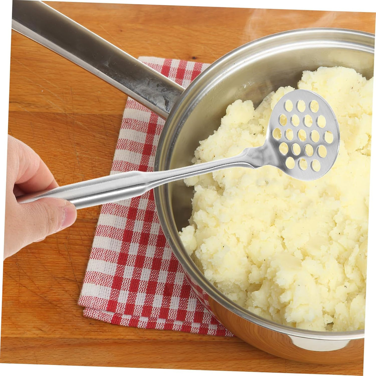 Robust Potato Masher for Vegetables & Fruit - Dishwasher Safe Kitchen Tool - Easy to Clean