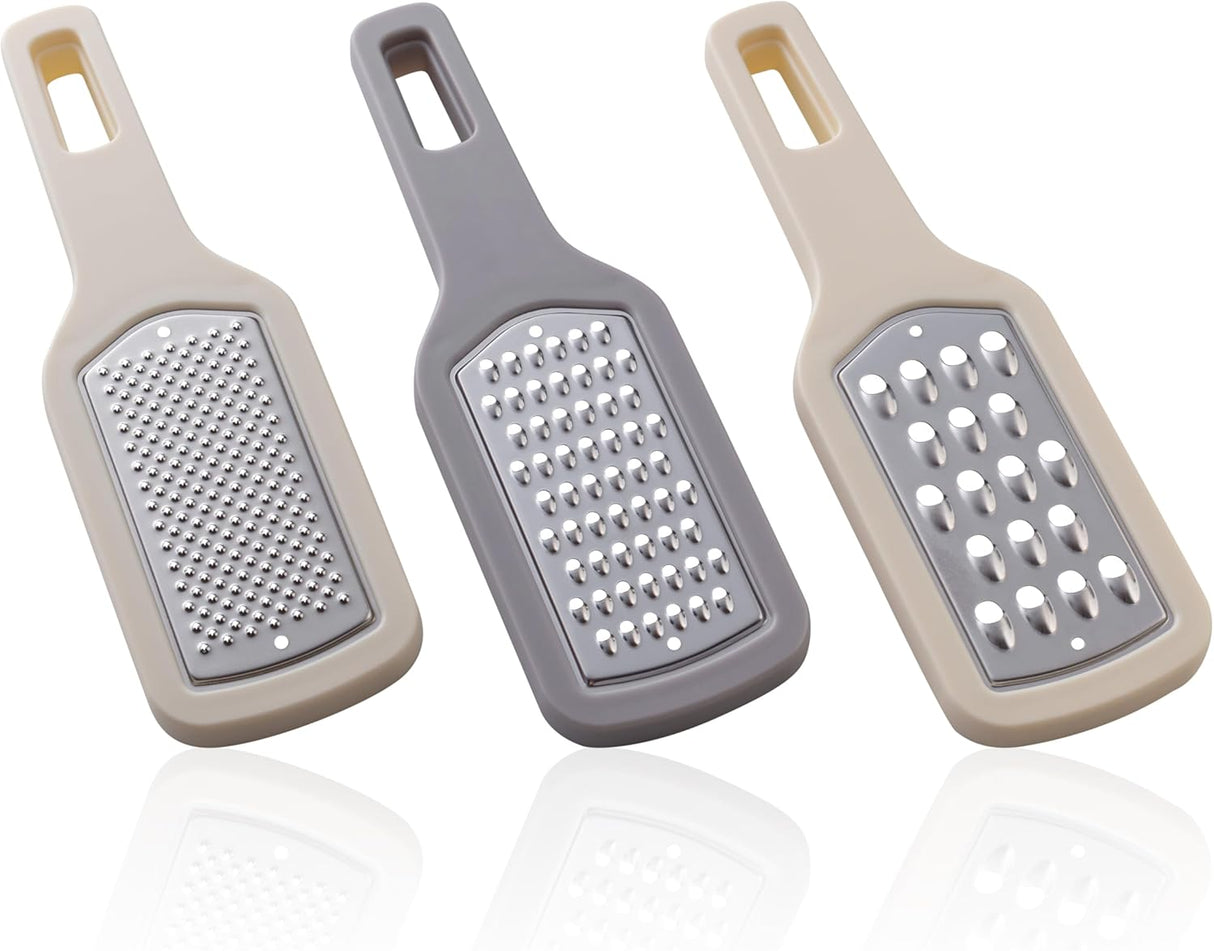 3-Piece Stainless Steel Kitchen Grater & Peeler Set - Cheese & Citrus Grater with Vegetable Peeler, Non-Slip Handle