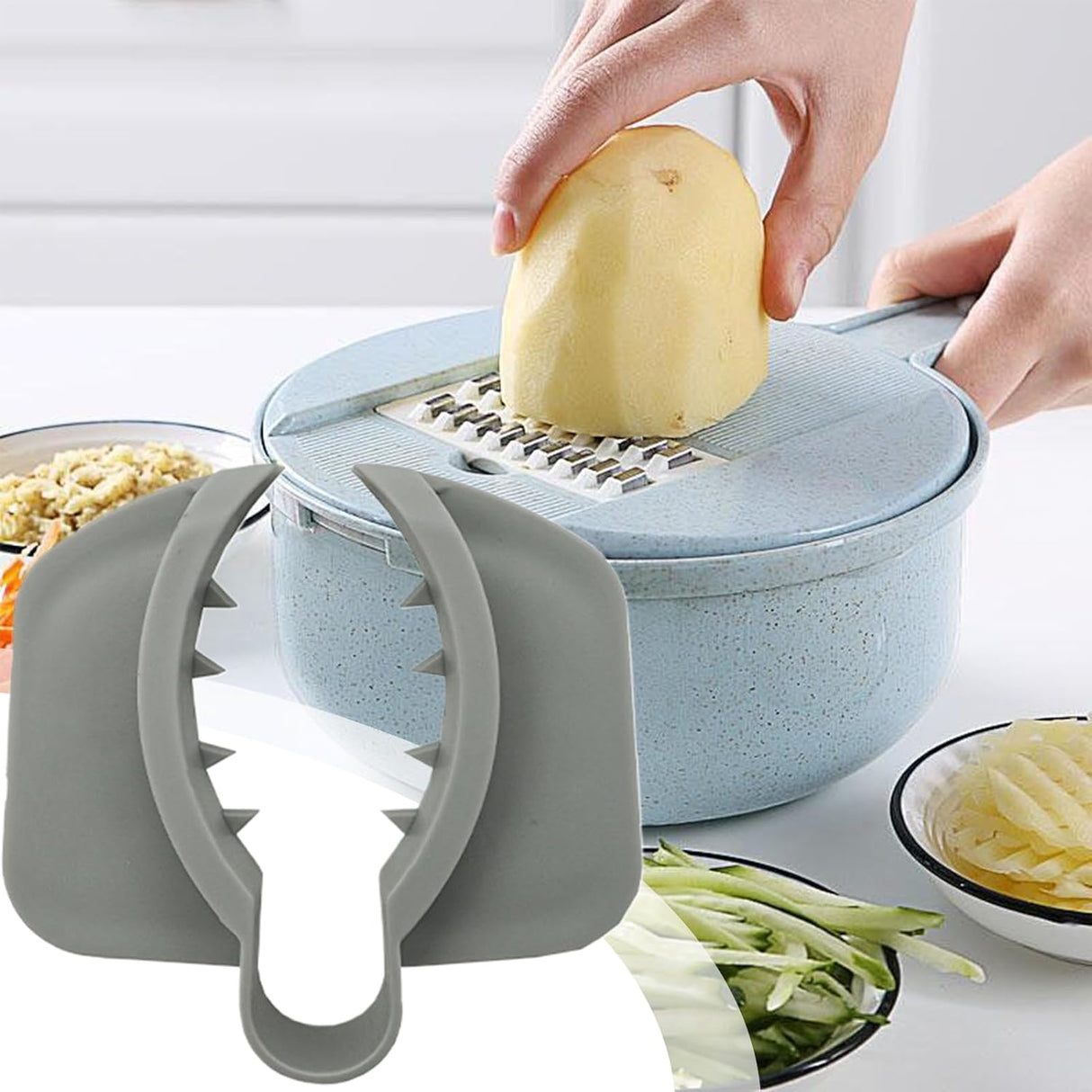 1 Piece Grey Anti-Slip Vegetable Cutter Safety Gloves - Ergonomic Kitchen Protection for Durable Food Preparation