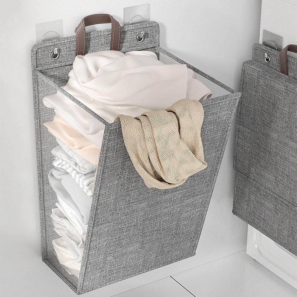 Foldable Laundry Basket with Sturdy Handles - Waterproof Clothes Washing Container - Space Saving Design