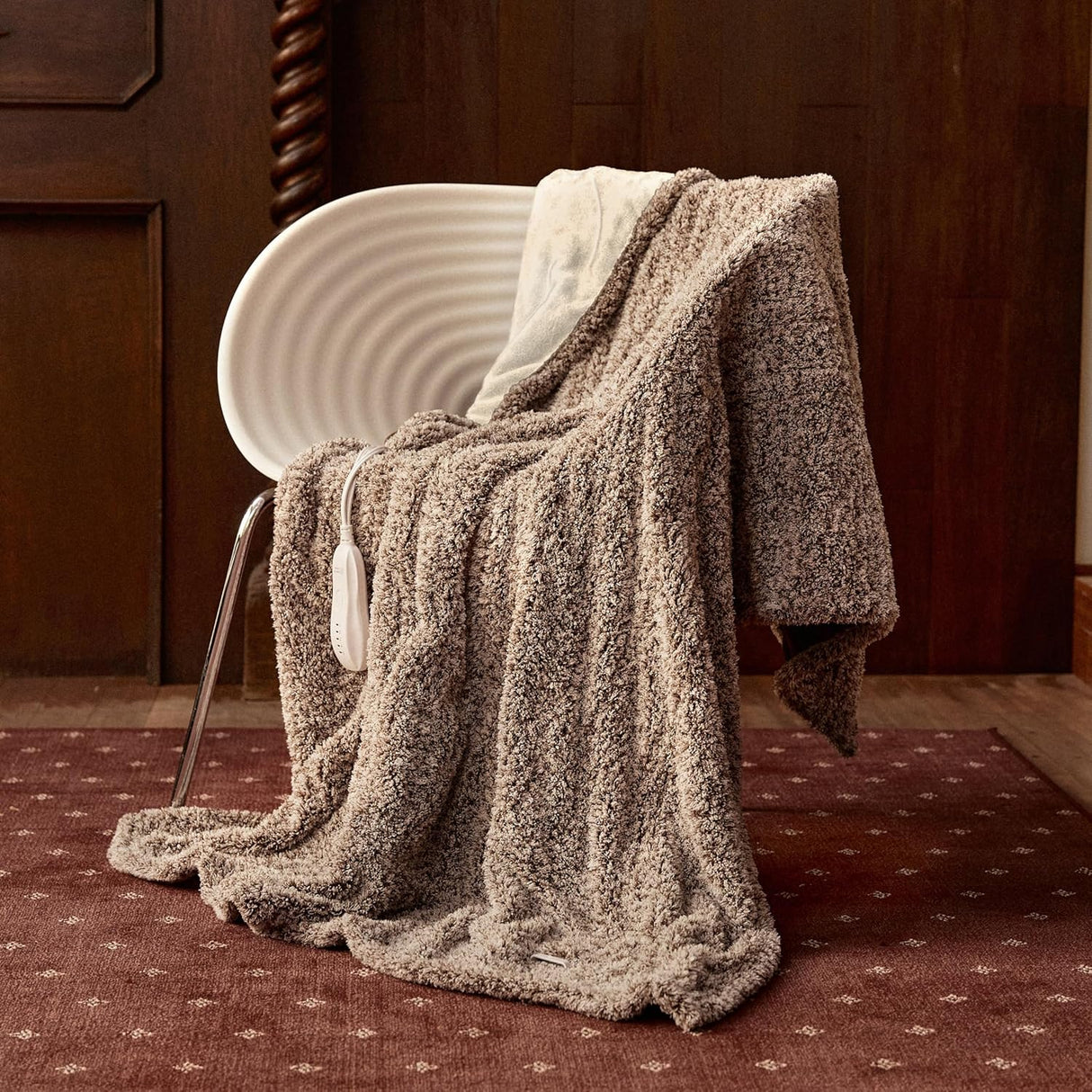Heated Blanket Electric Throw 50" x 60" -Heated Throw Blanket with 5 Heating Levels & 3 Hours Auto Off,Machine Washable,ETL & FCC Certification,Over-Heat Protect(Racoon)