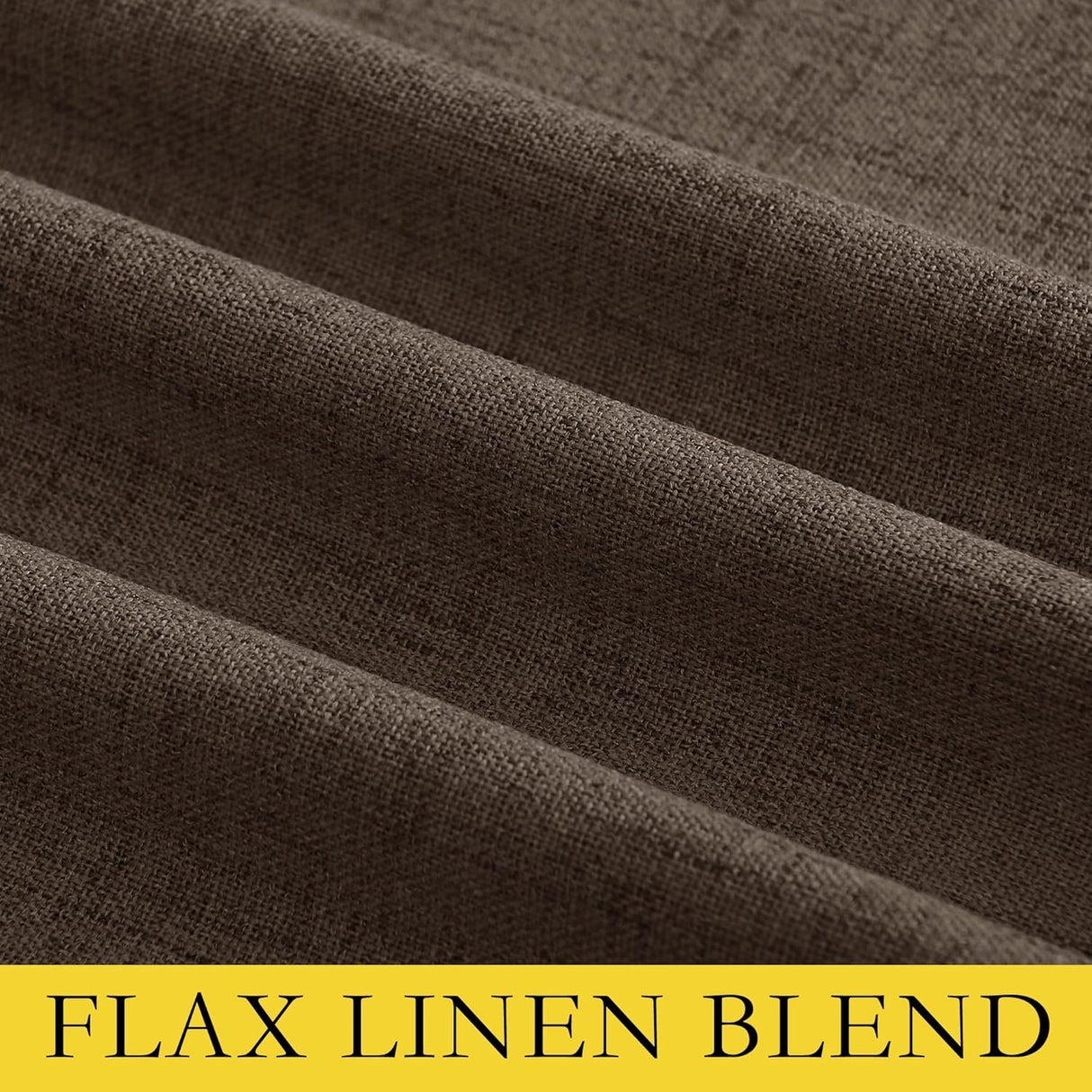 Coffee Vintage Linen 100% Blackout Curtains for Living Room, Thermal Insulated Curtains 95“ Long, Noise Reducing Window Treatment Drapes for Home Office, 62" Wide Per Panel, Set of 2