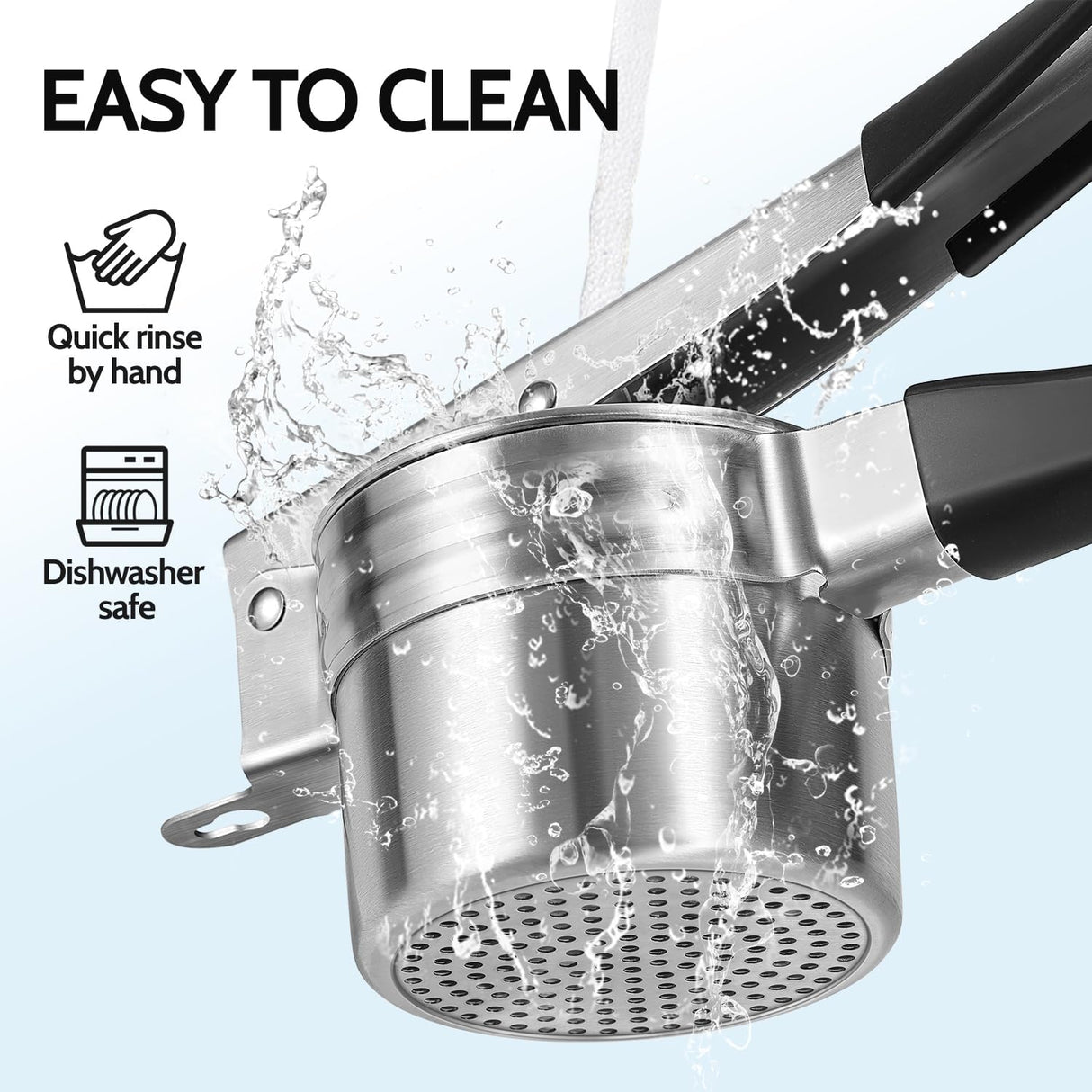 Potato Ricer, Upgraded Stainless Steel Potato Masher with 3 Interchangeable Discs, Heavy Duty Kitchen Tool Gadget