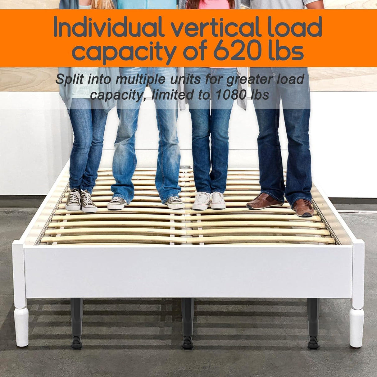 6PCS Bed Frame Support Legs Adjustable (7.75"-13.5") - Heavy Duty for Maximum Stability in Dresser, Table, Chair, Sofa, and Cabinet Furniture