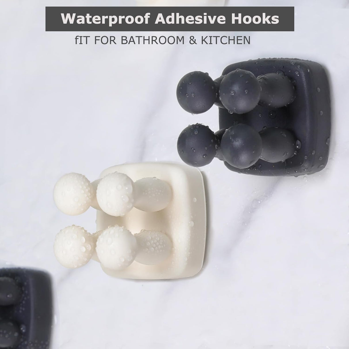 Silicone Toothbrh Holder Multi-Function Hook Waterproof self Adhesive Single Toothbrh Hook Plug Holder for Wall for Hanging Bathroom Kitchen Living Room Office (Square-Cream)