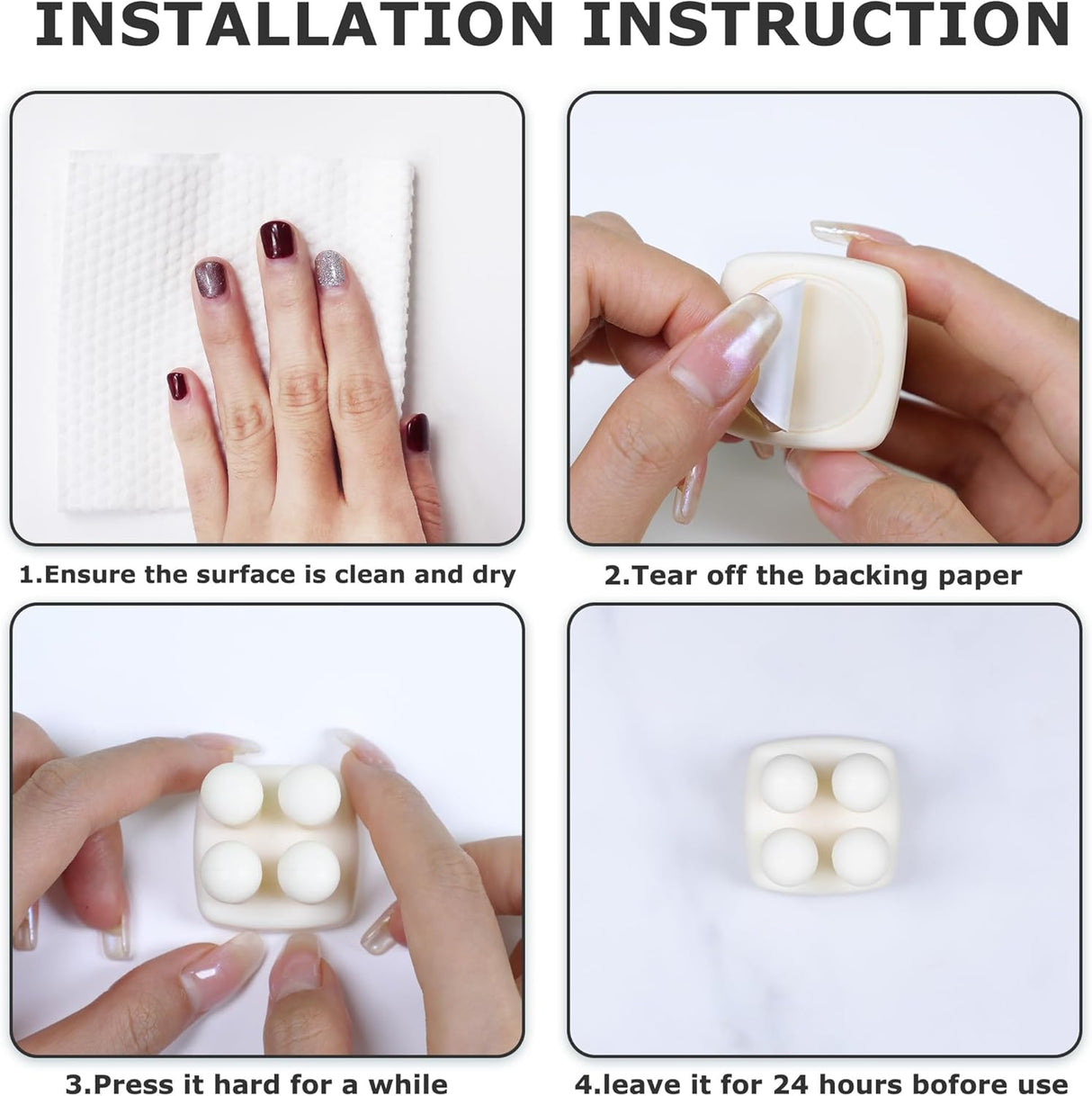 Silicone Toothbrh Holder Multi-Function Hook Waterproof self Adhesive Single Toothbrh Hook Plug Holder for Wall for Hanging Bathroom Kitchen Living Room Office (Square-Cream)