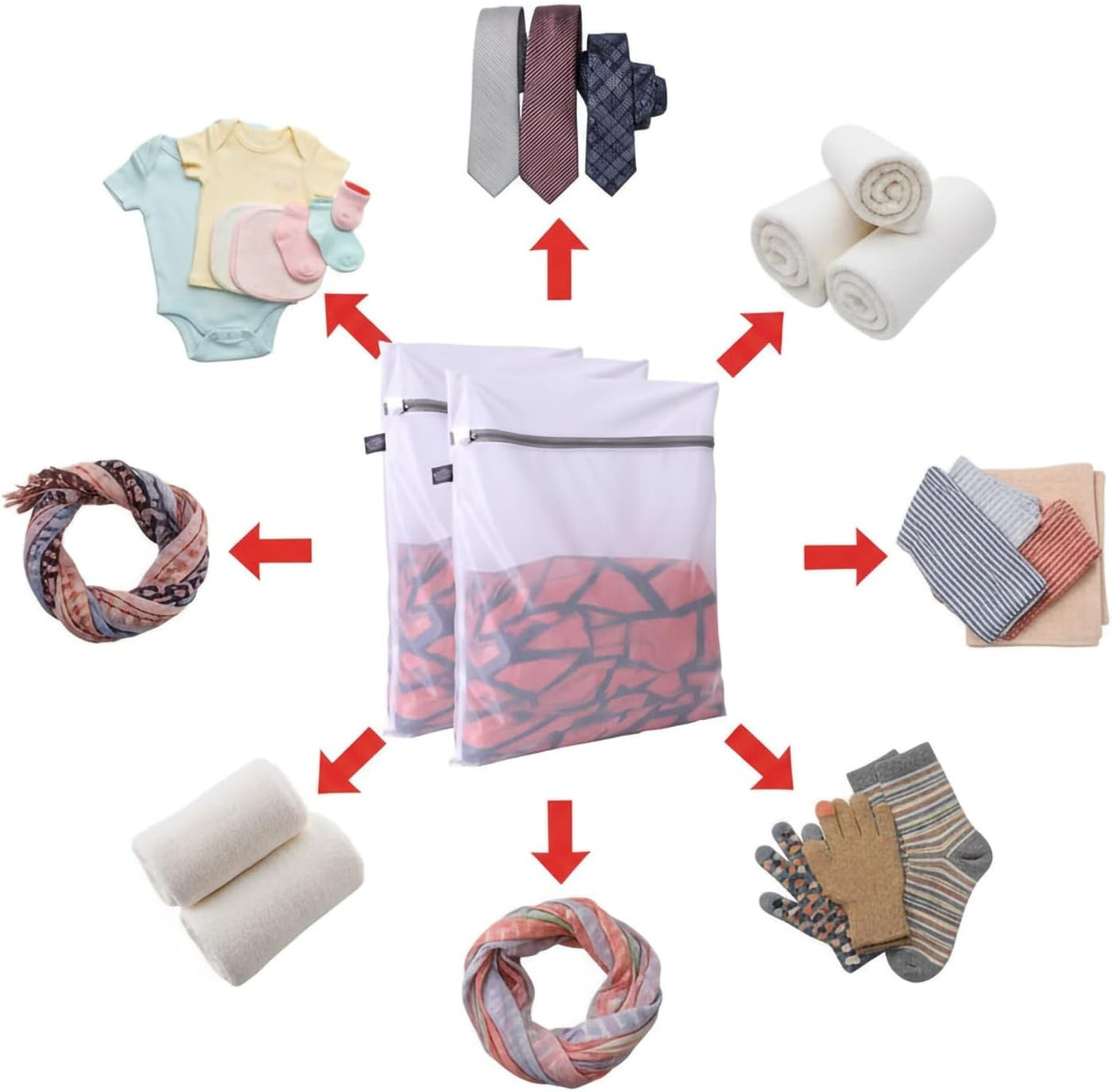 Kimmama Lingerie Bags for Washing Delicates, Garment Bag for Washing Machine, Mesh Laundry Bags for Cleaning Clothes, Tie, Scarf, Socks, Stockings, Shirts, Toys, 3S