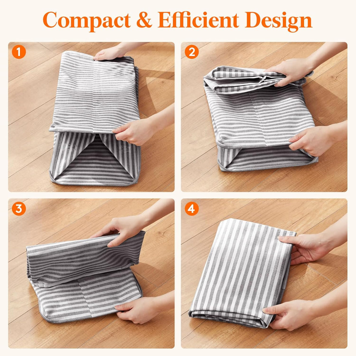 75L Large Collapsible Laundry Hamper, Tall Foldable Dirty Clothes Baskets Waterproof, Freestanding Design with Easy Carry Handles in Dorm Bedroom Bathroom College, Grey