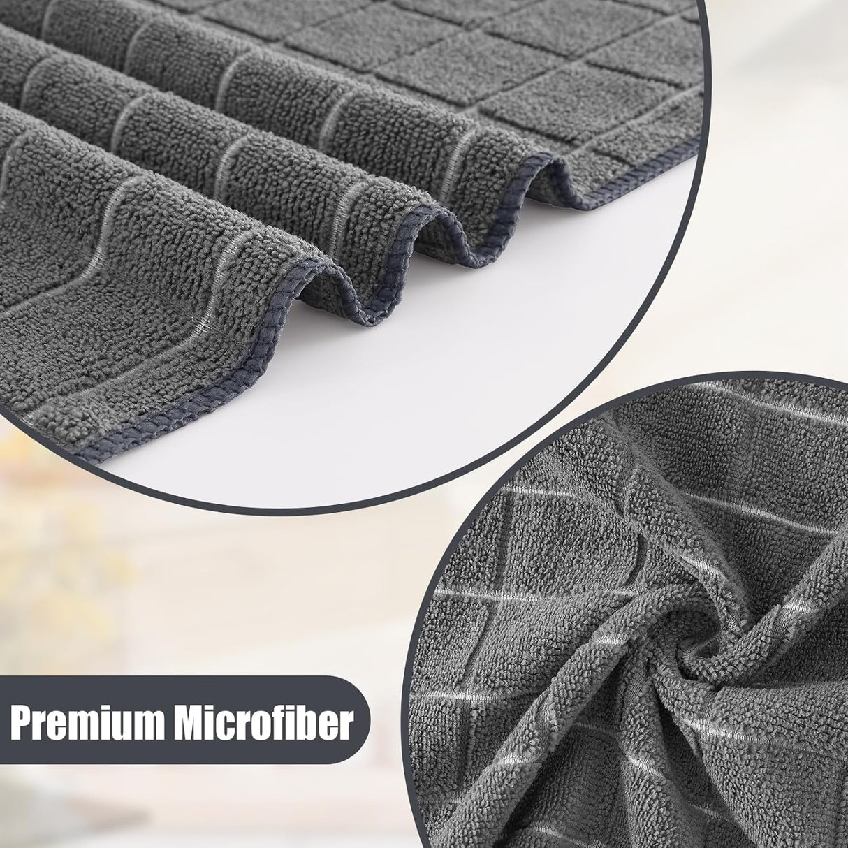 Homaxy Microfiber Kitchen Towels and Dishcloths Set, 12 Pack Soft and Absorbent Dish Hand Towels Bulk and 100% Cotton Kitchen Towels and Dishcloths Set(12 x 12 & 15 x 25 Inches, Set of 8 Bulk)