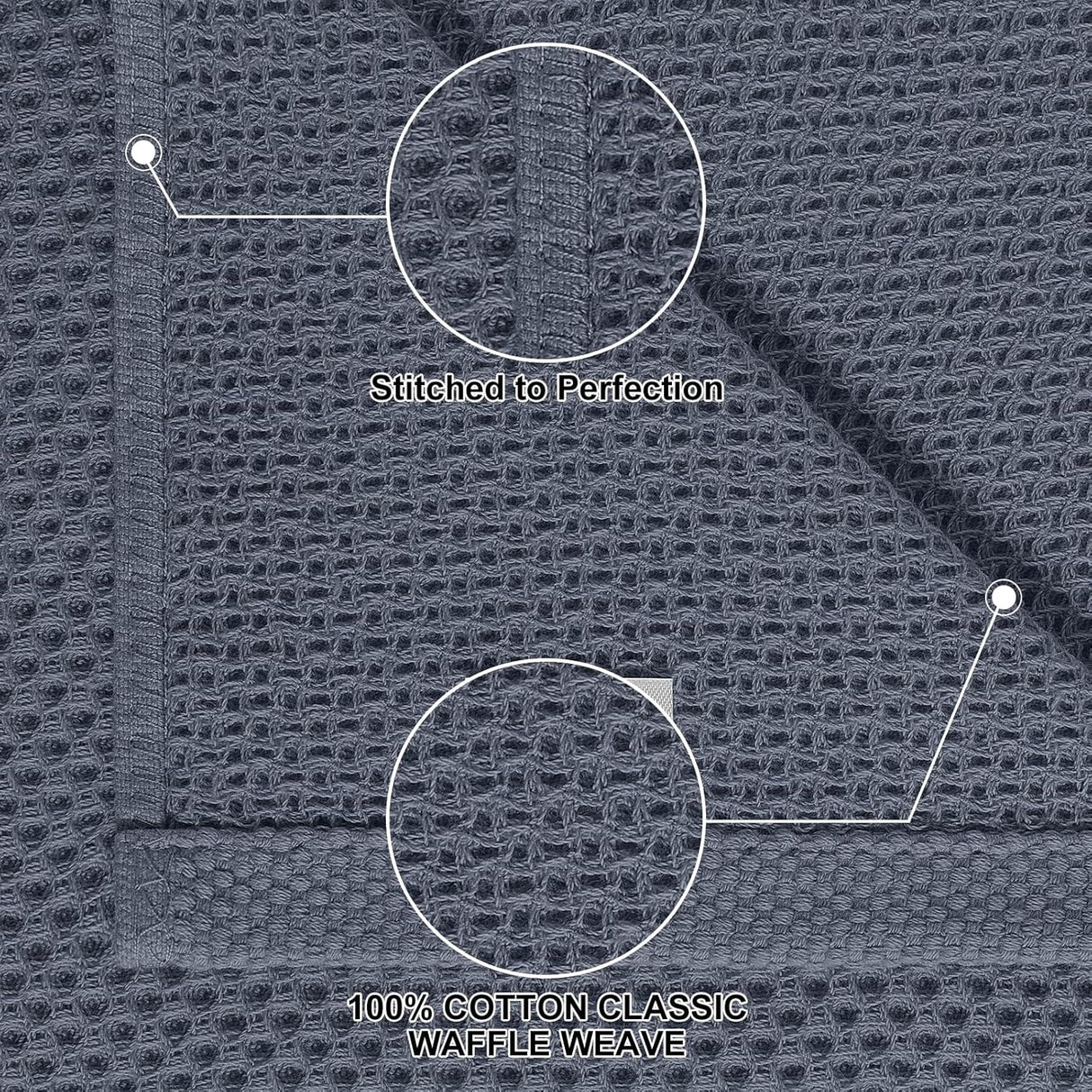 Homaxy 100% Cotton Kitchen Towels and Dishcloths Set, 12 x 12 Inches and 13 x 28 Inches, Set of 8 Bulk Kitchen Towels Set and Terry Kitchen Towels(15" x 25", 6 Pack, Dark Grey)