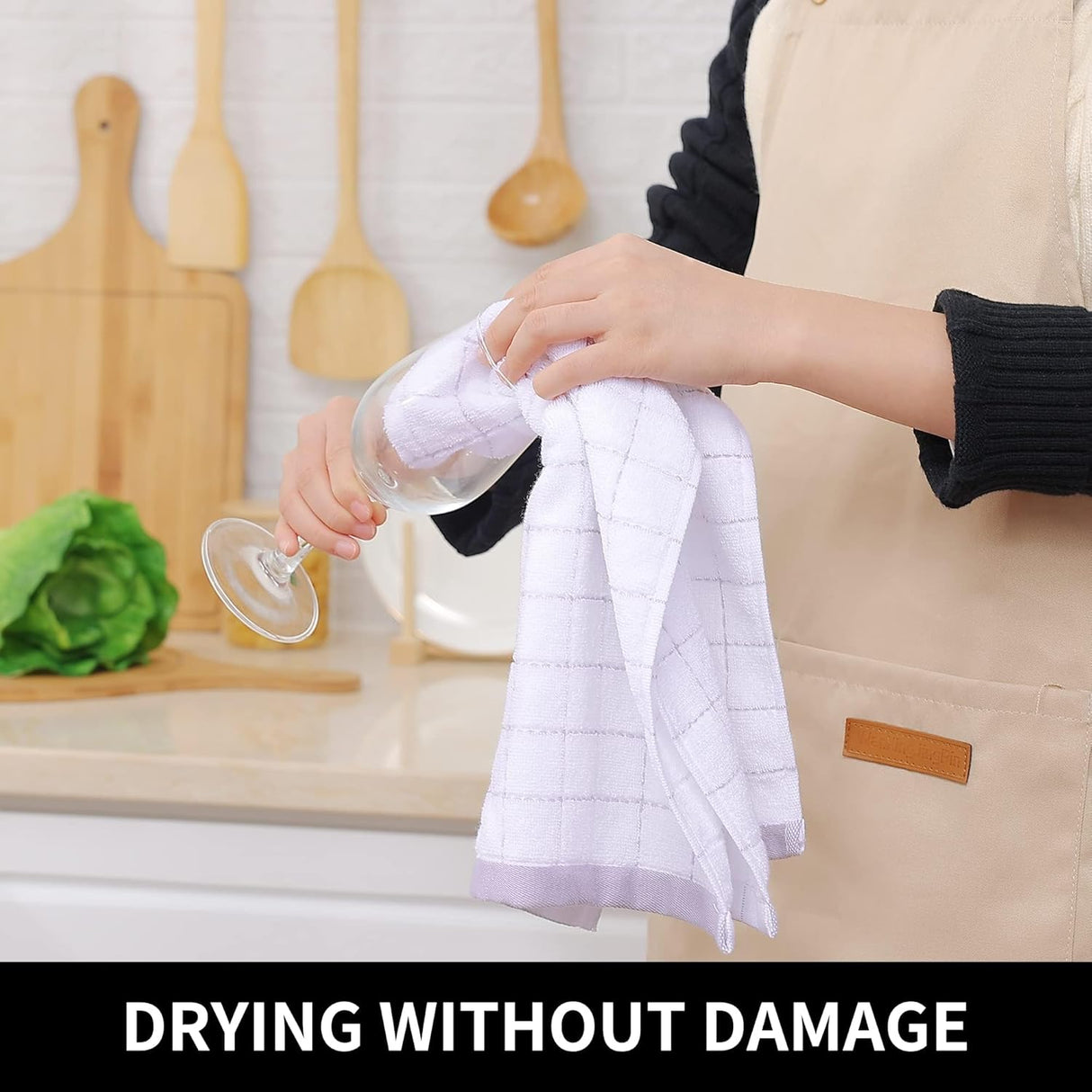 Homaxy Kitchen Towels, 16 x 28 Inches and 13 x 28 Inches, Set of 8 Bulk Cotton Kitchen Towels Set, Ultra Soft Absorbent Dish Towels for Washing Dishes, White