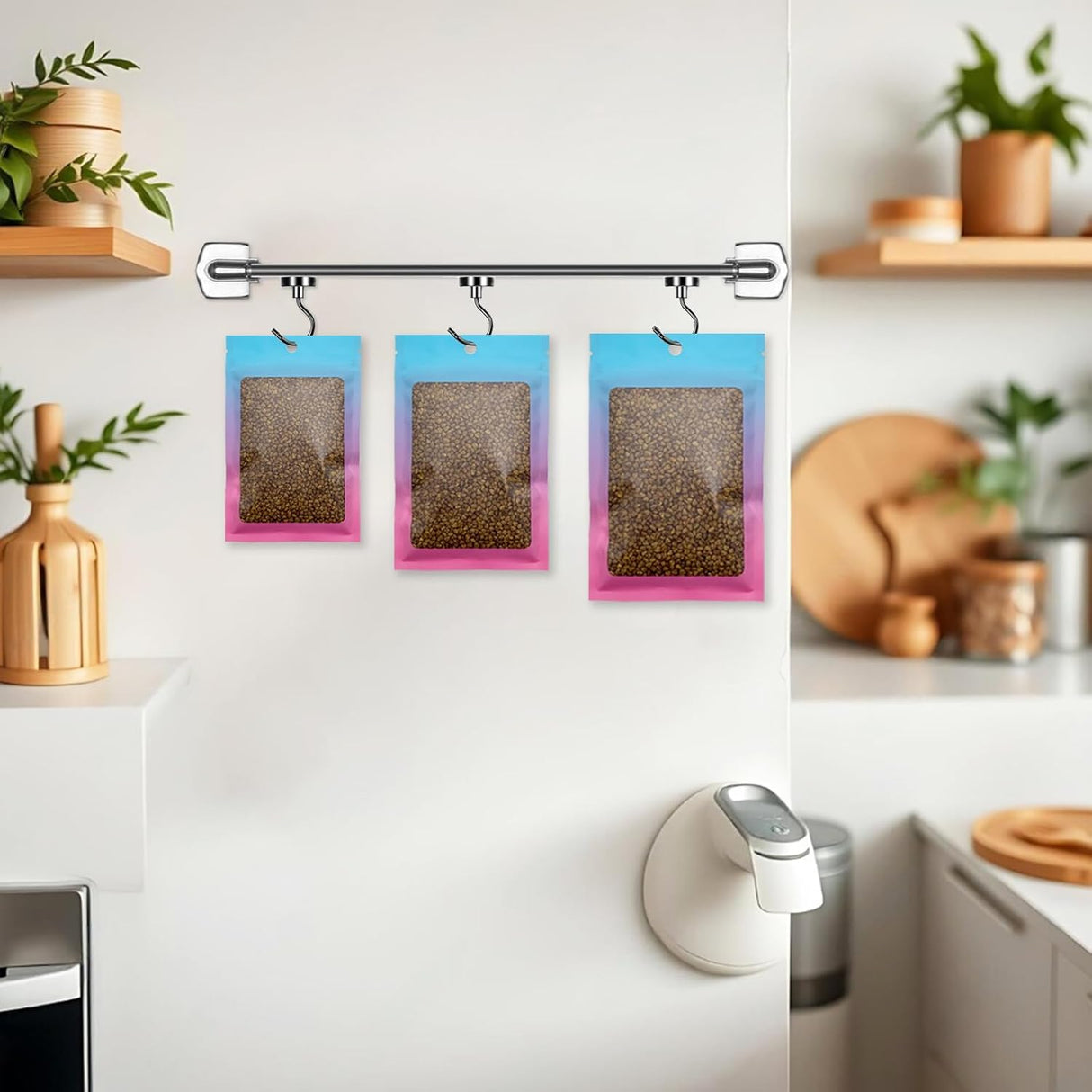 100 Pcs Resealable Mylar Bags, Gradient Color Food Storage Bags, Zip Bag Foil Bags Packaging Pouch for Food Storage, Sample, Small Business (Blue Pink, 4 X 6 Inch)