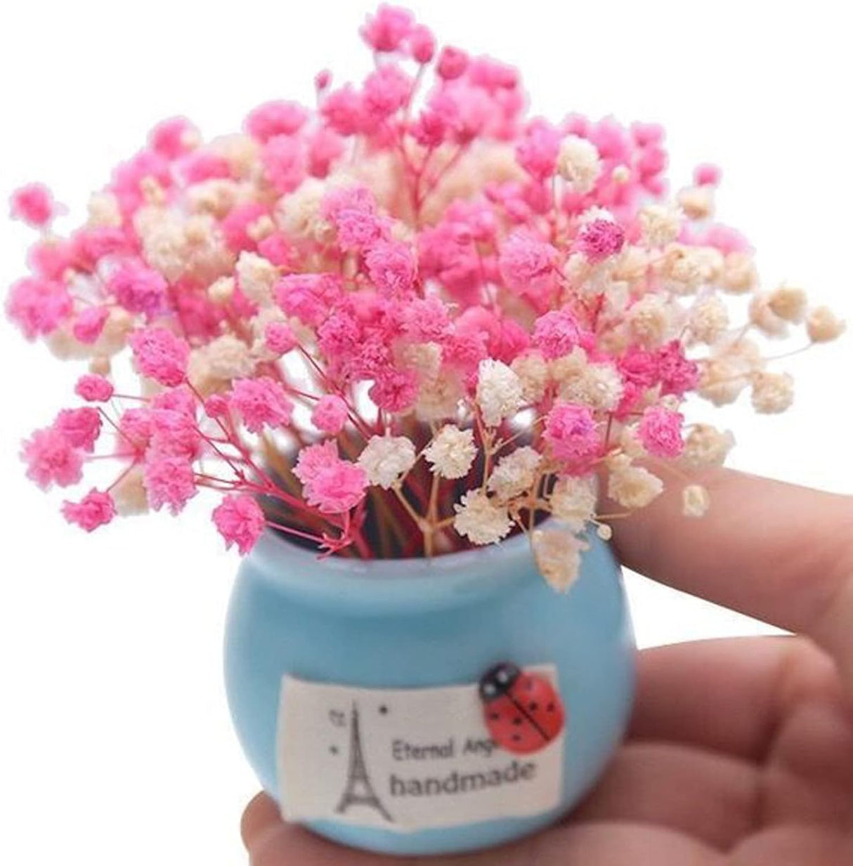 50Pcs Mini Dried Baby's Breath Flowers, 6'' Natural Ivory White Flowers for Resin Art Craft DIY, 3000+ Pressed Gypsophila Bouquet Present for Valentine's Day, Wedding Wreath, Card Making, Home Decor