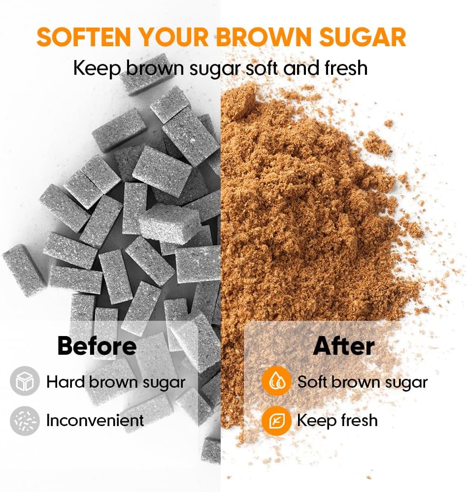 Brown Sugar Container Airtight, 2 Quart Brown Sugar Keeper Storage Container with Spoon