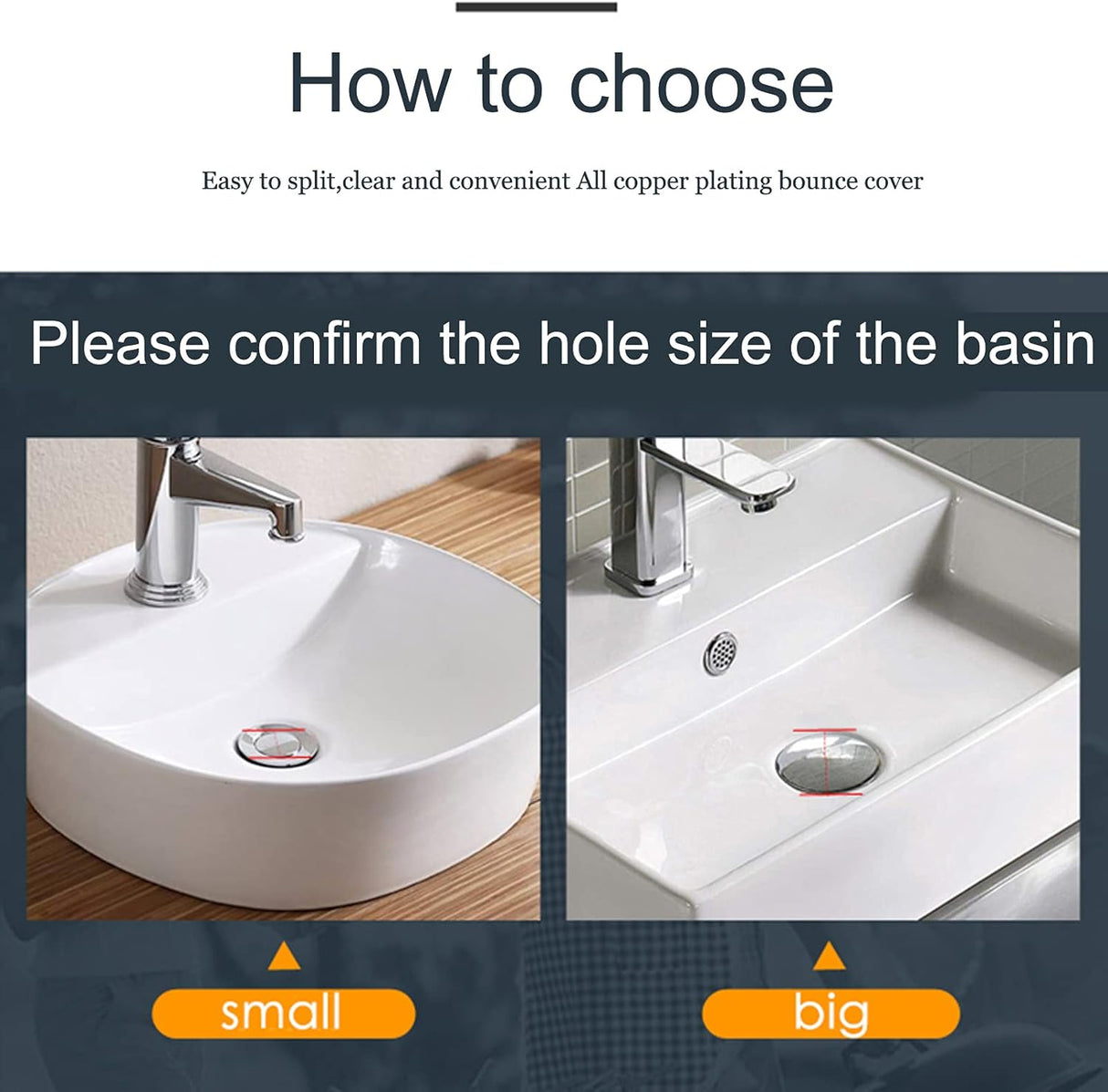 Pop-Up Click Clack Plug,66 mm Bathroom Basin Sink Button Drain,Suitable for Kitchen Bathroom Washbasin, Solid Brass Chrome Platedplug