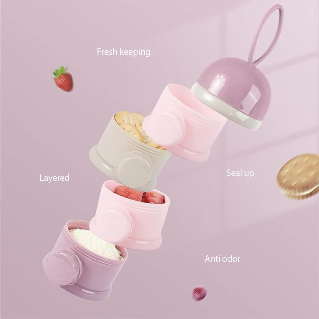 2 PCS 4 Layers Baby Milk Powder Dispenser, Milk Powder Pots,Food Storage Tank, Candy Storage Tank, Formula Dispenser Portable Milk Powder Formula Dispenser Container Pot Box Milk Cans Snack Storage