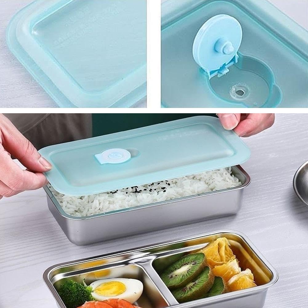 Grab and Go Snack Containers – Reusable Stainless Steel Double Compartment Containers with Lids, Stainless Steel Snack Containers, Snacks Dips for Snacks, Dips, Takeout, Travel