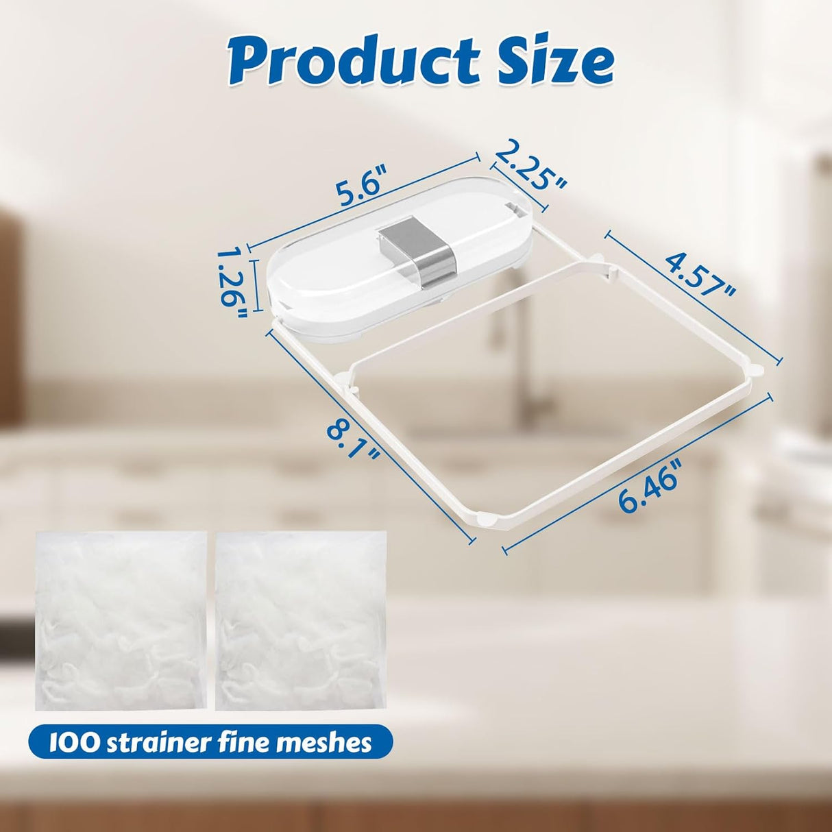 Kitchen Sink Strainer with Net 100Pcs, Large Opening Sink Strainer Rack, Foldable Rag Rack, Strong Load-Bearing Kitchen Food Catcher Filter, for Kitchen Sink Leftover Garbage Food
