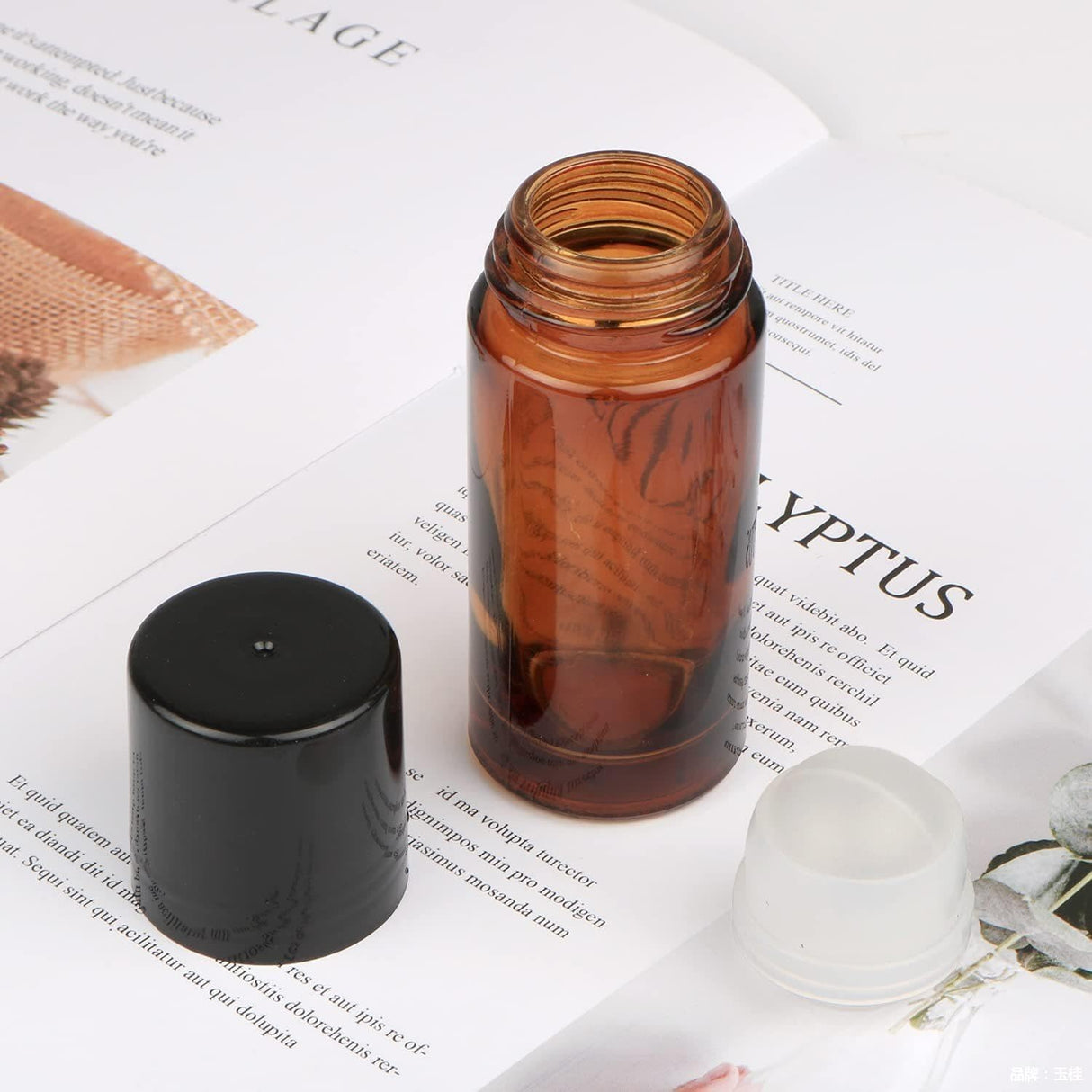 2Pcs Brown 50ml Glass Essential Oil Roller Bottles,Large Empty Roller Bottles Refillable,Deodorant Bottle Containers Rollerball for Fragrance Refillable Containers Accessories