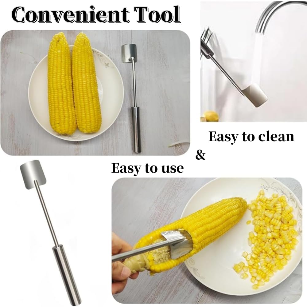 Corn Peeler and Cob Remover Tool, Fast and Safe Kitchen Utensil, Easy Clean Design