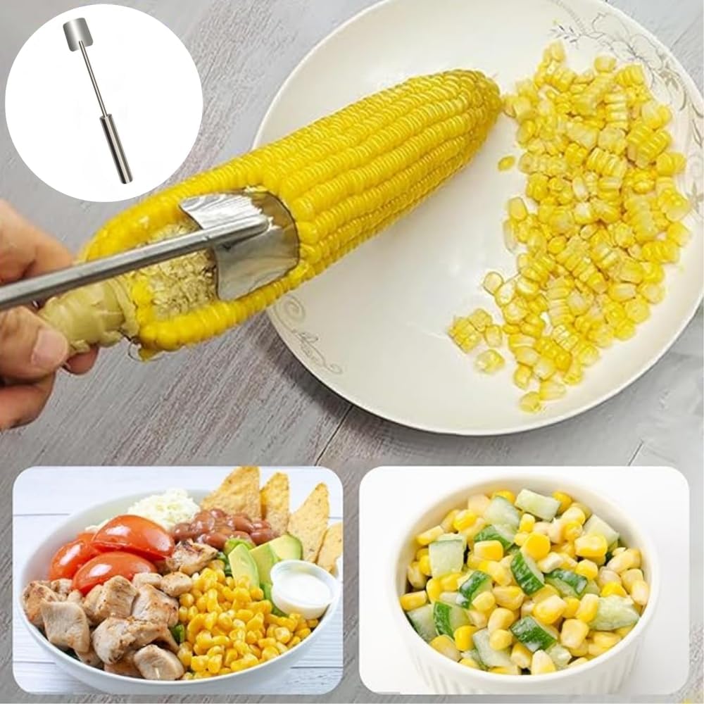 Corn Peeler and Cob Remover Tool, Fast and Safe Kitchen Utensil, Easy Clean Design