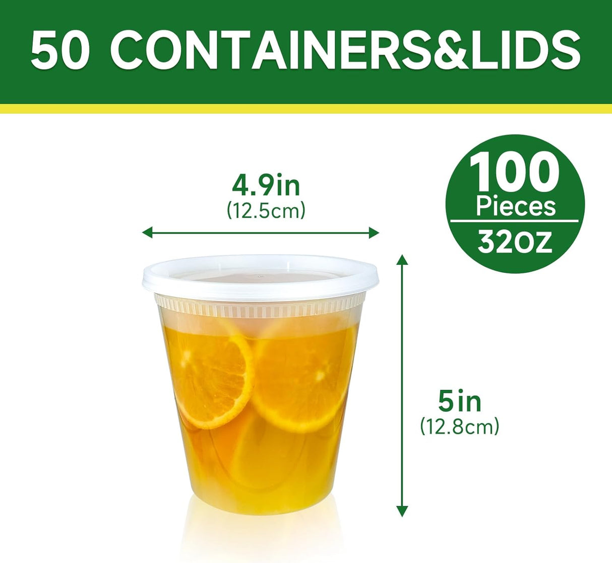 50 Set 32 oz Deli Containers with Lids, Leak-Proof BPA Free Plastic Take Out Bowls, Food Storage for Takeout Meal Prep Storage, Freezer, Microwave & Dishwasher Safe -