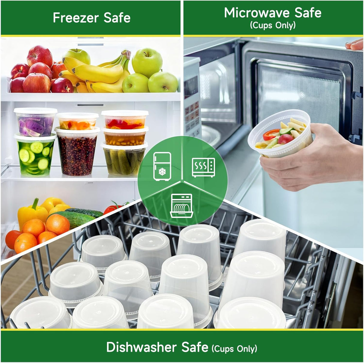 50 Set 32 oz Deli Containers with Lids, Leak-Proof BPA Free Plastic Take Out Bowls, Food Storage for Takeout Meal Prep Storage, Freezer, Microwave & Dishwasher Safe -
