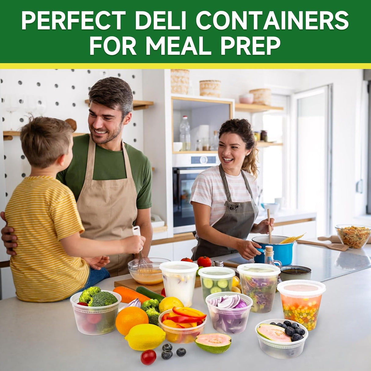 50 Set 32 oz Deli Containers with Lids, Leak-Proof BPA Free Plastic Take Out Bowls, Food Storage for Takeout Meal Prep Storage, Freezer, Microwave & Dishwasher Safe -