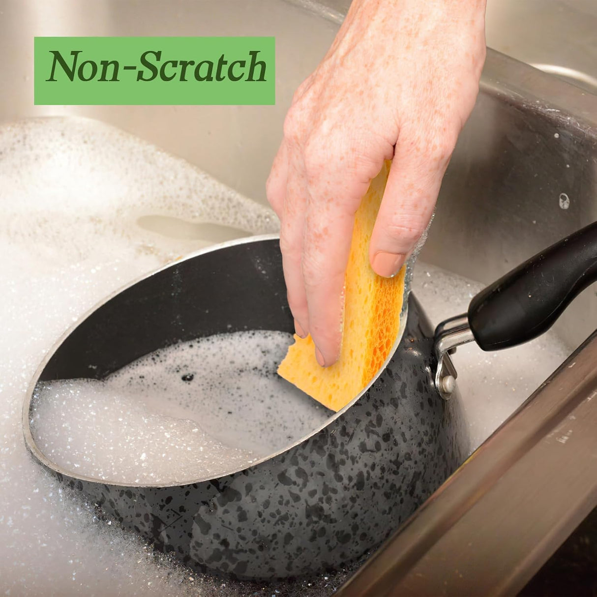 Dishwashing sponges, 12 natural cellulose cleaning sponges, anti-scratch kitchen sponges for washing dishes, home, cookware, bathroom