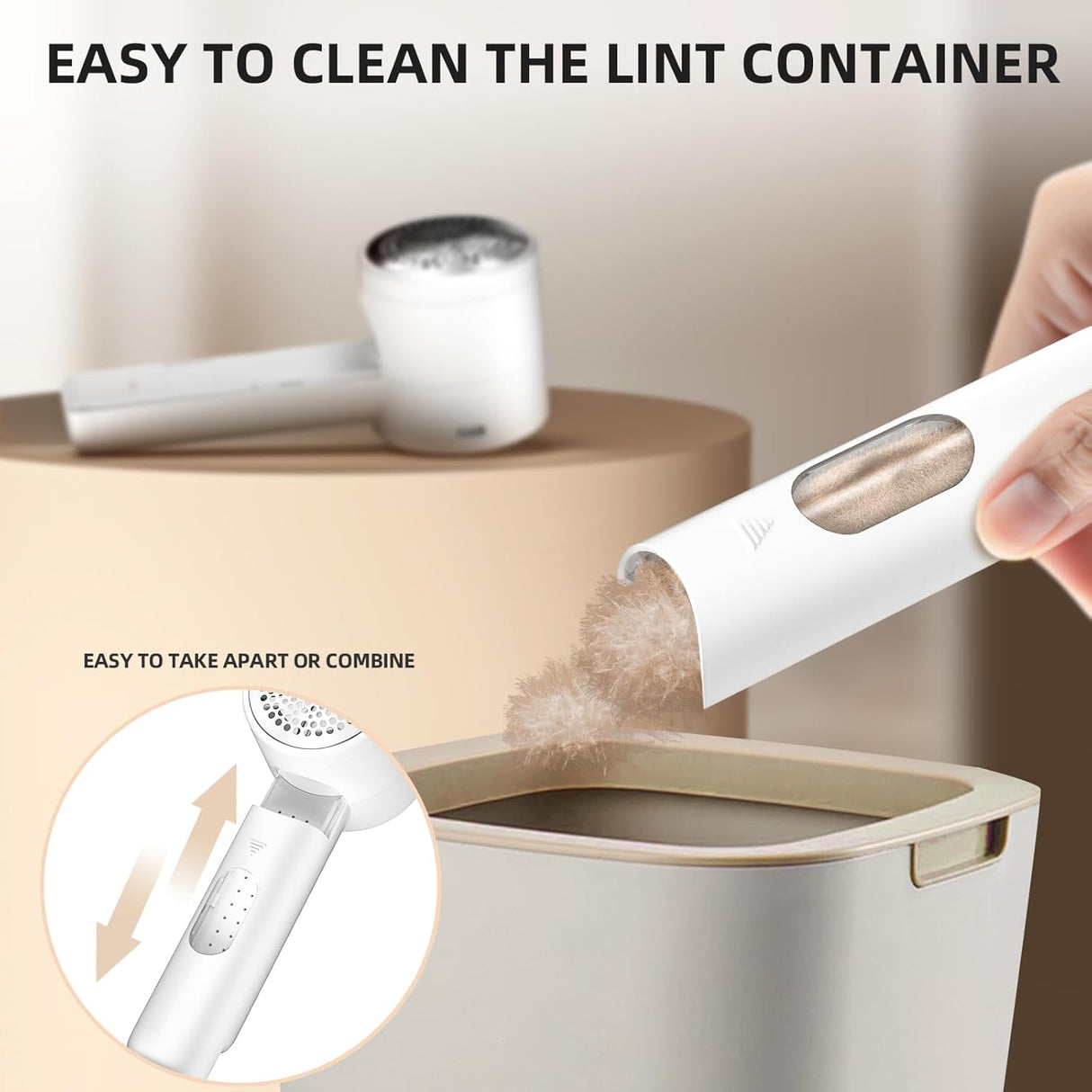 Lint Remover - Lint Remover for Cotton Fabrics - Rechargeable Lint Remover - Electric Portable Sweater Shaver - 3 Speed Settings - LED Digital Display - Removes lint from clothing, furniture, sweaters, couches and blankets.