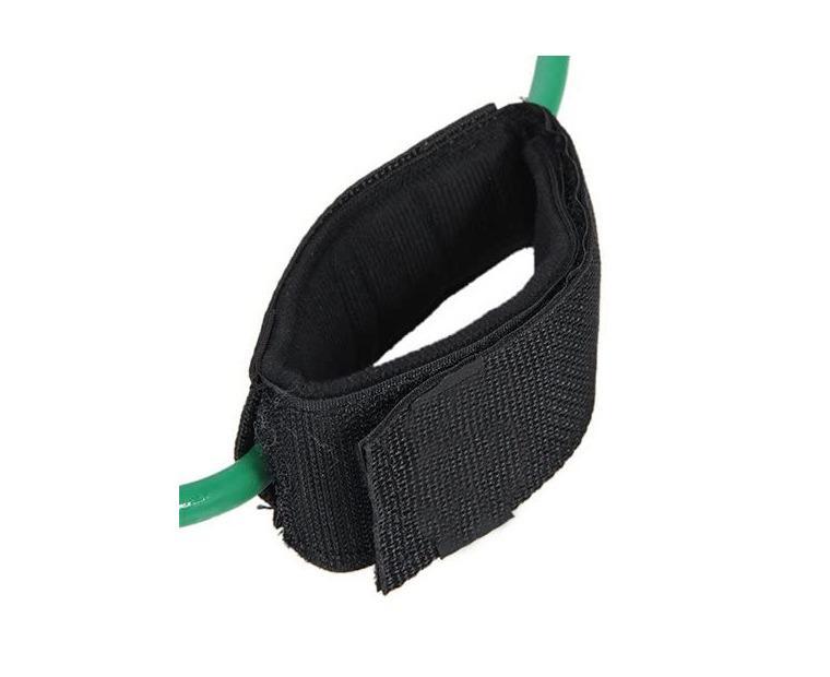 Leg Resistance Band Exercise Cord with Non-Slip Padded Ankle Cuffs - Green