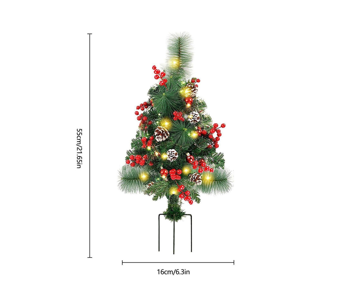 Solar Christmas Tree Garden Stake Lights Outdoor Christmas Tree Lighted Yard Decorations