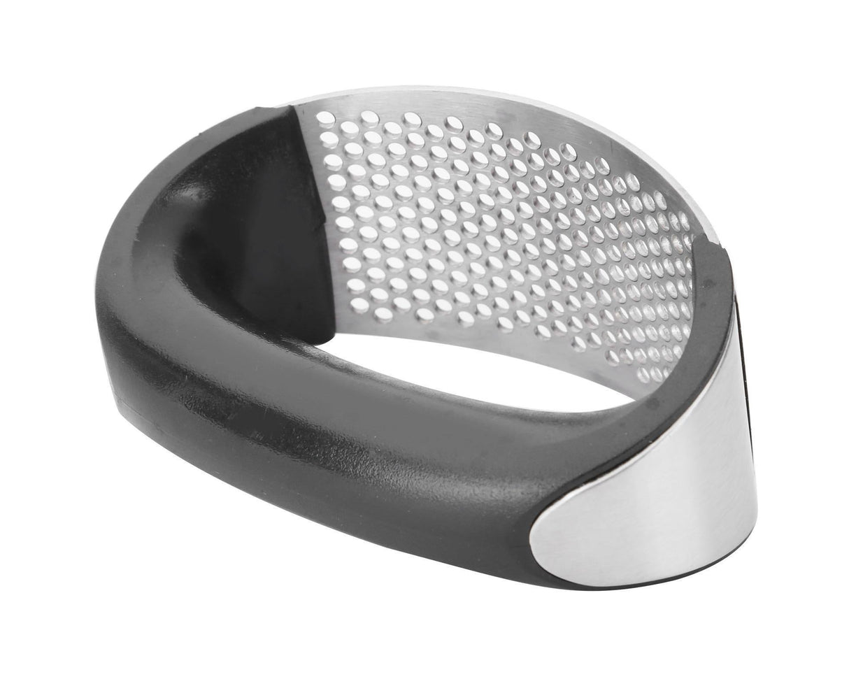 Stainless Steel Garlic Press Mincer Crusher with Cleaning Brush and Garlic Peeler Kitchen Tool